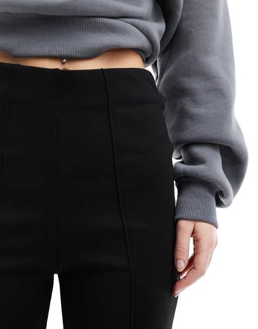 Vila – Hose zum Hineinschlüpfen in Schwarz mit hoher Taille und Biesenmuster, 4 von 5
