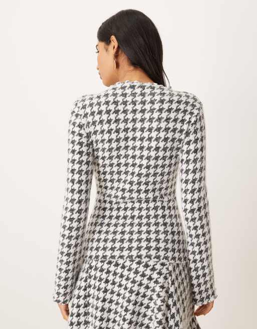 Vila houndstooth high neck knit top in black and white - part of a set, 4 of 4