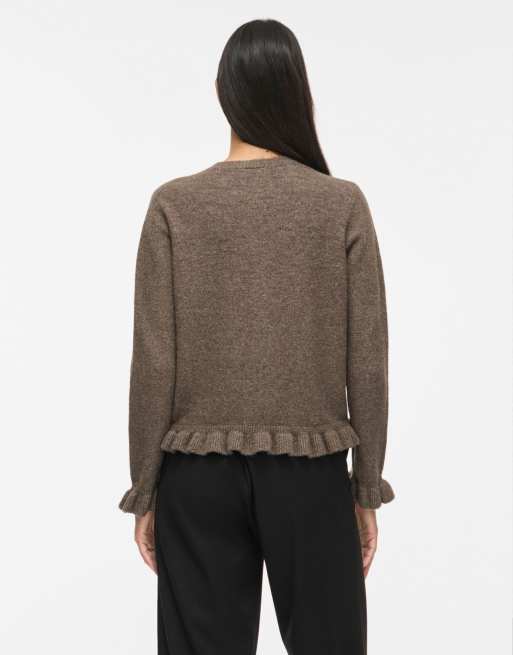 Vila Jacia cardigan lavorato a maglia girocollo grigio, 2 di 7