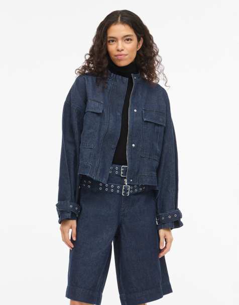 Vila Jacket in dark blue denim - view 1