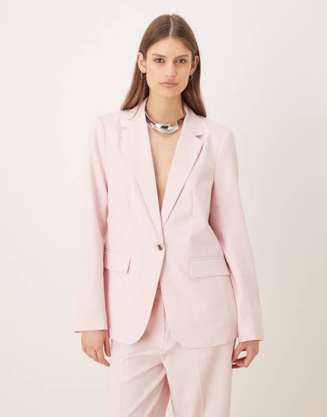 Vila tailored blazer co-ord in cherry blossom pink