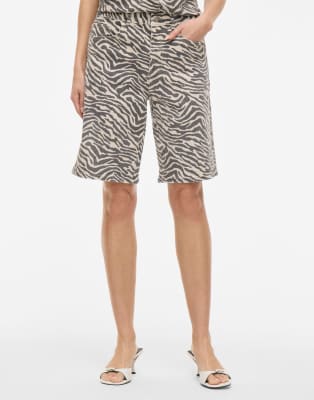 Vila - Jeans-Shorts in Birkenweiß-Neutral
