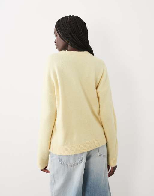Vila - jersey de punto con cuello redondo en amarillo, 4 de 4
