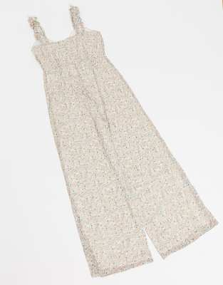 cream floral jumpsuit