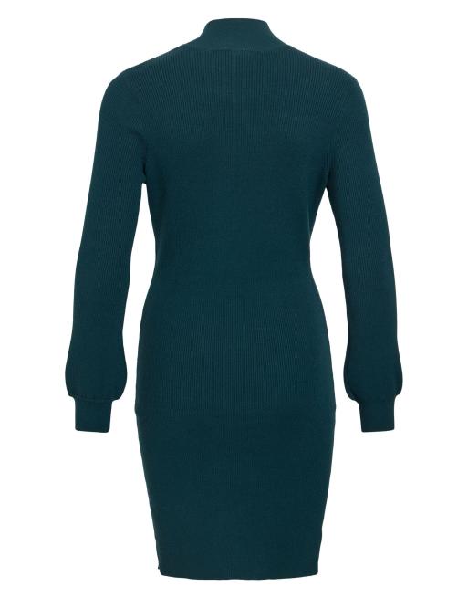Vila Kalia high neck long sleeve slim fit mini dress in turquoise, 7 of 7