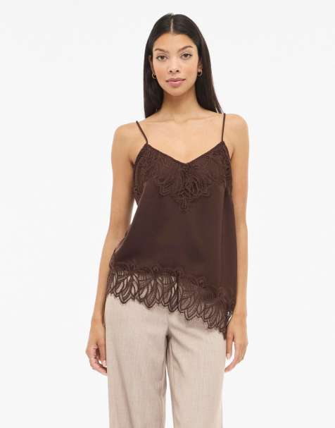 Vila Strap top in coffee bean
