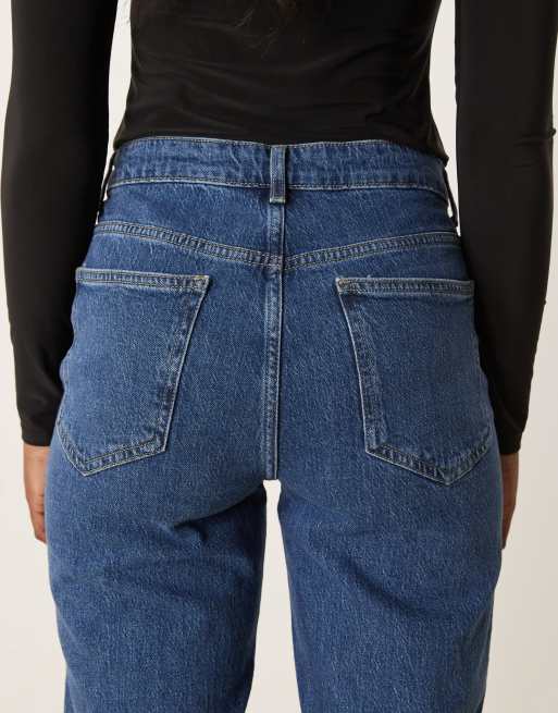 VILA - Kelly - Jeans met rechte pijpen en hoge taille in indigoblauw, 4 van 5