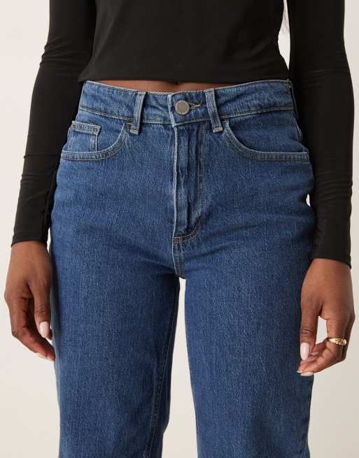 VILA - Kelly - Jeans met rechte pijpen en hoge taille in indigoblauw, 5 van 5