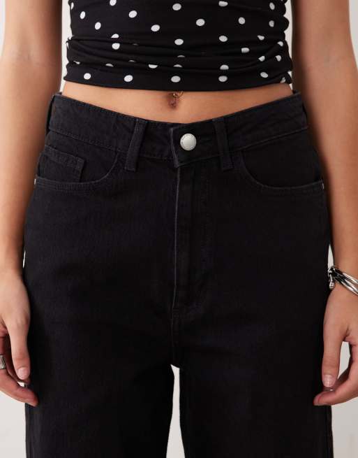 Vila - Kelly - Lyse, sorte og højtaljede jeans med vidde, 5 af 5