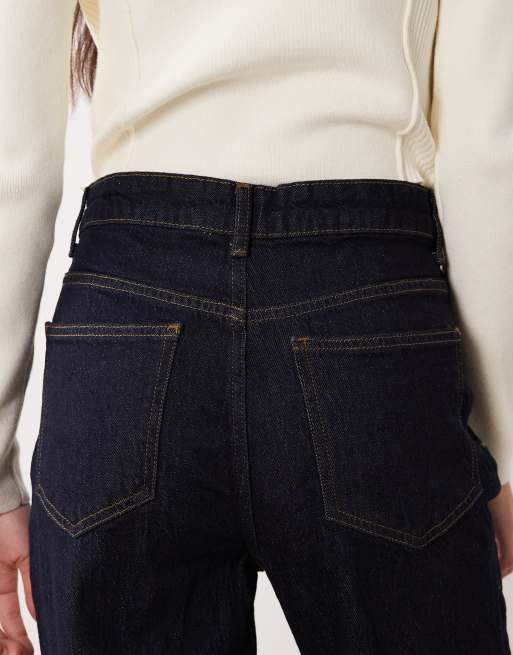 VILA – Kelly – Mörkt indigoblå jeans med raka ben och hög midja, 4 av 5