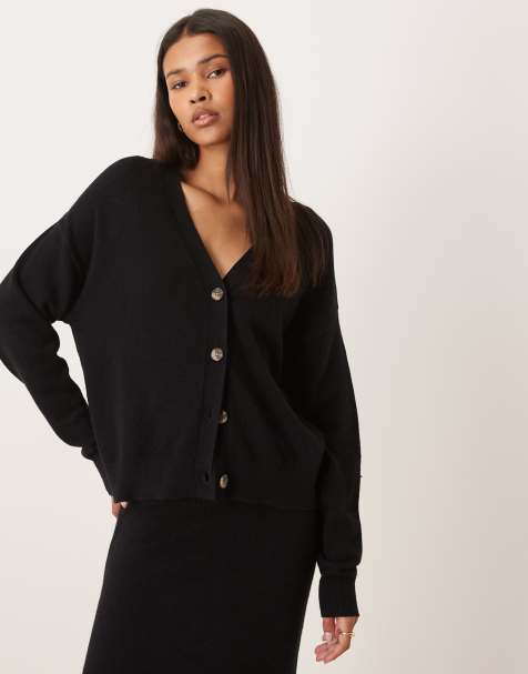 VILA knitted cardigan in black (part of a set) - view 1
