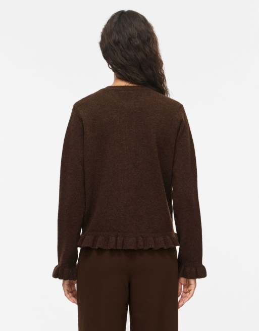 Vila Knitted cardigan in coffee bean1, 2 of 6