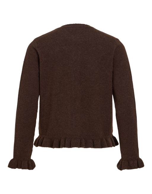Vila Knitted cardigan in coffee bean1, 6 of 6