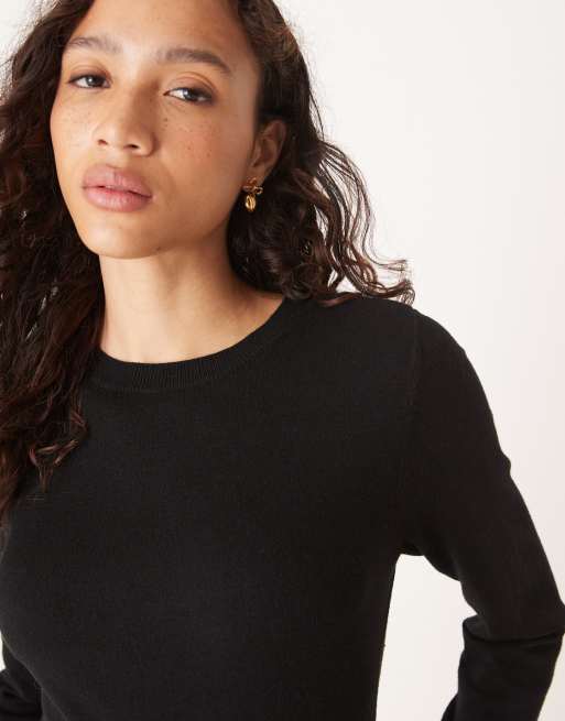 Vila knitted mini dress in black, 3 of 4