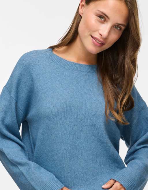 Vila Knitted pullover in blue shadow1, 4 of 7