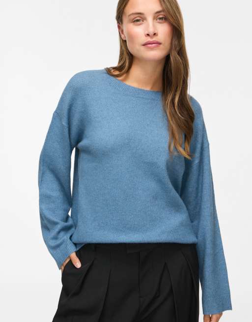 Vila Knitted pullover in blue shadow1, 5 of 7