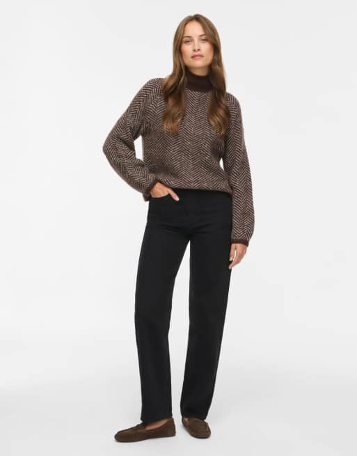 Vila Knitted pullover in coffee bean, 3 of 7
