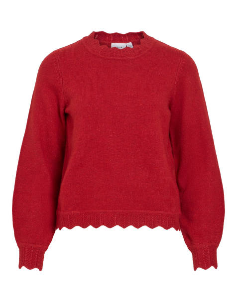 Vila Knitted pullover in savvy red1 - view 1