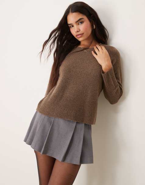 Vila knitted sweater in taupe - view 1