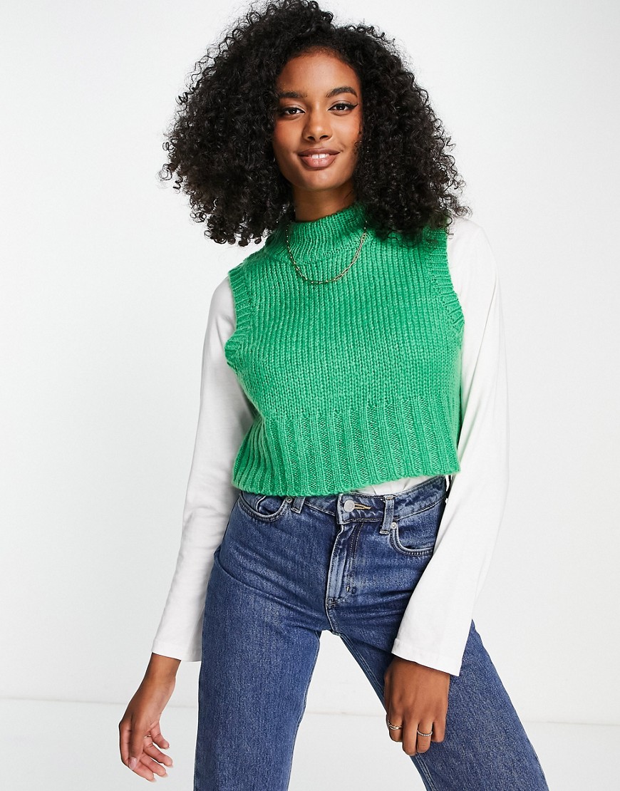 Vila knitted vest in bright green