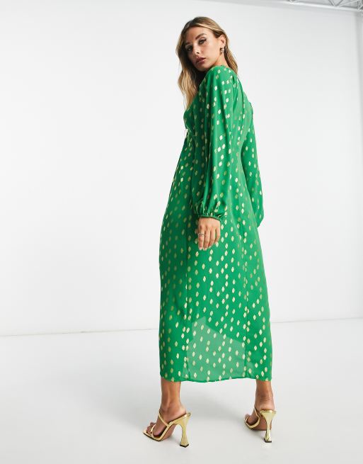 slim fit dress slacks Tulum Dark Green W Gold Short Dress  URock Couture