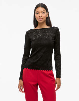 VILA - Kurzärmliges Oberteil in Black Beauty-Schwarz