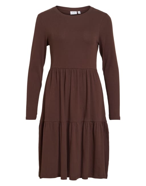 Vila kurzes Kleid in Kaffeebohne, 6 von 7