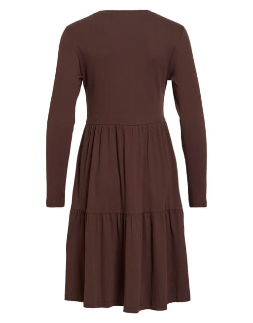 Vila kurzes Kleid in Kaffeebohne, 7 von 7