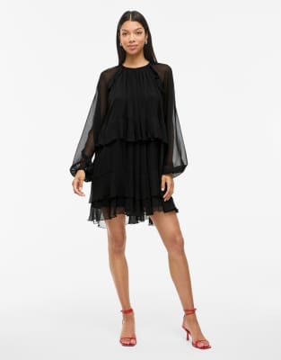 VILA - Kurzes Kleid in Schwarz