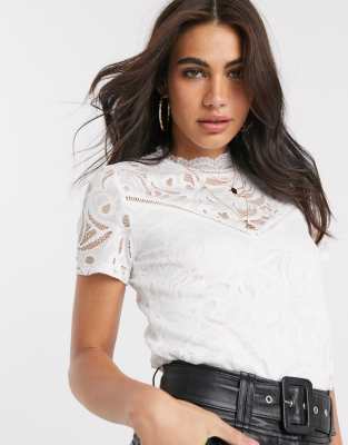 asos white lace top