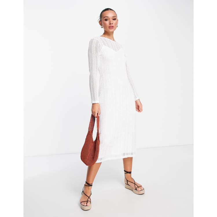 knee length dresses for ladies Serenade Me Lasercut Knit Midi Dress – VICI