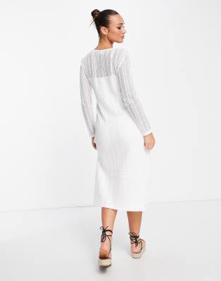 Vila lace midi dress in white | ASOS