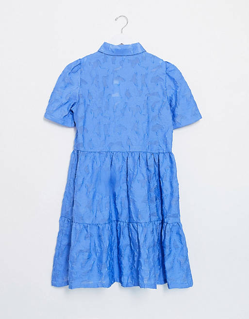 Women Vila lace smock shirt dress in blue 