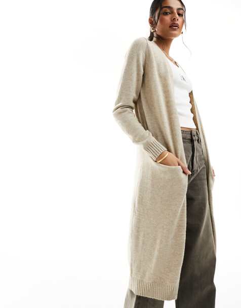 Vila - Lang vest in beige - view 1