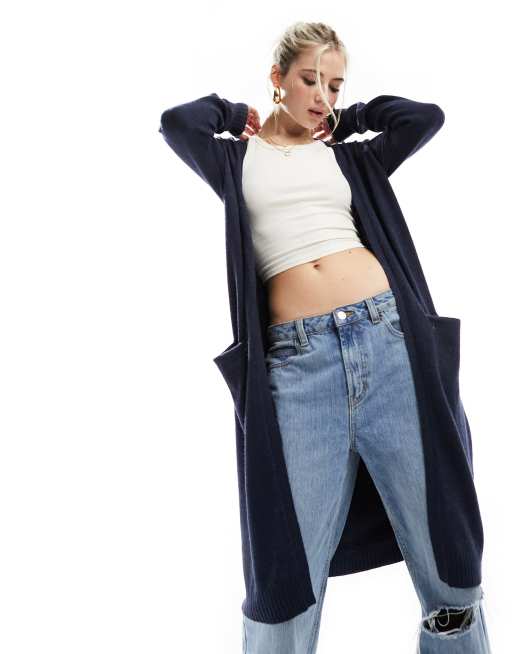 Vila - Lang vest in blauw, 2 van 4