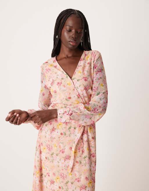 VILA – Langärmliges Midikleid mit V-Ausschnitt und zartem Blumenmuster, 2 von 4