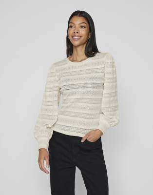 VILA - Langärmliges Oberteil in Beige-Neutral