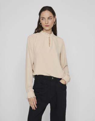 Vila - Langärmliges Oberteil in Beige-Neutral