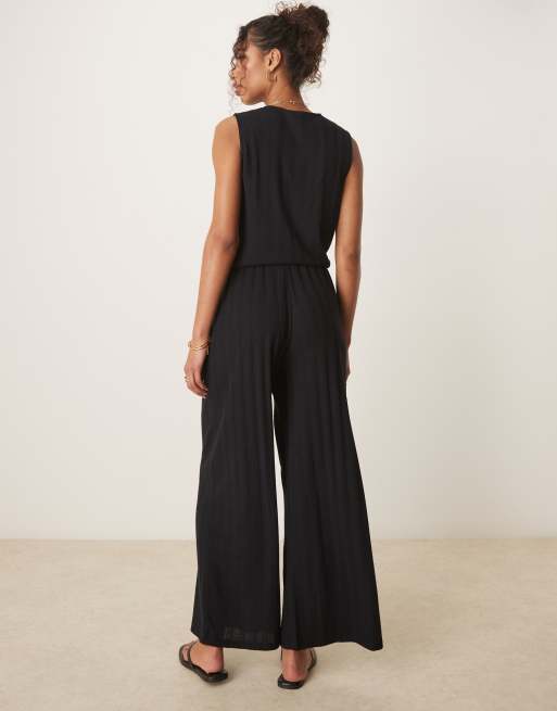 Vila lightweight knit wide leg pants in Black - Part of a set