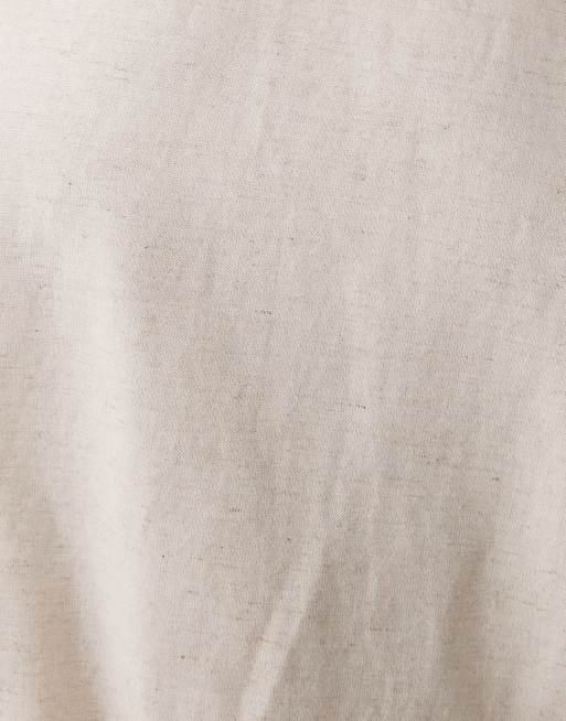 VILA linen blend balloon hem sleveless top in super light natural melange - part of a set, 4 of 4