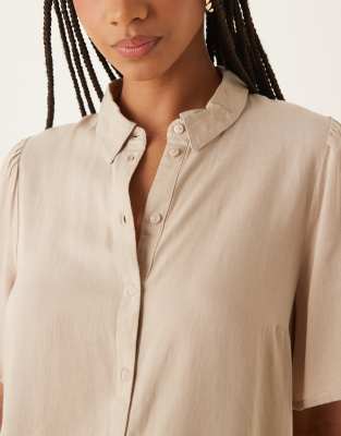 Vila Linen Touch Flutter Sleeves Shirt