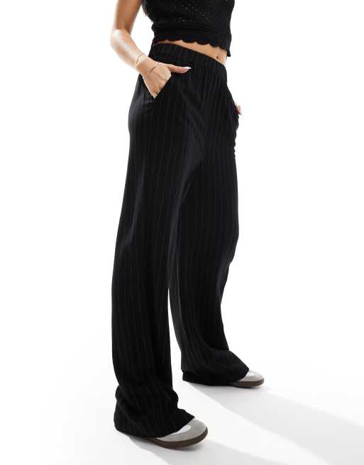 Pinstripe stretch pants best sale