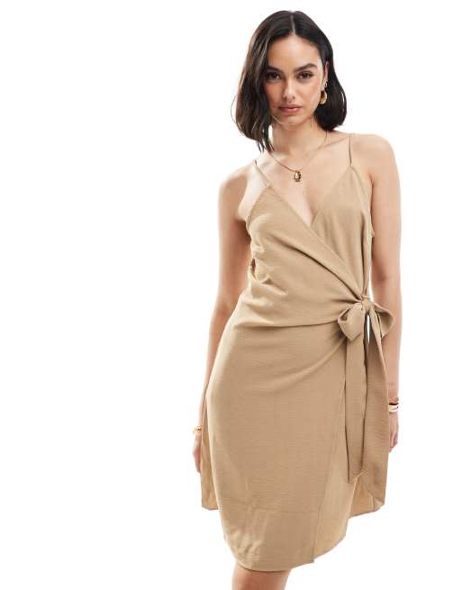 Wrap front cami dress sales
