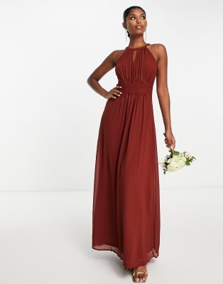 Vila - L'invitée - Robe longue avec dos nu - Rouge | ASOS