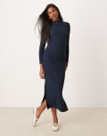 [Vila] VILA long sleeve funnel neck top in navy (part of a set) 2XL Navy blazer