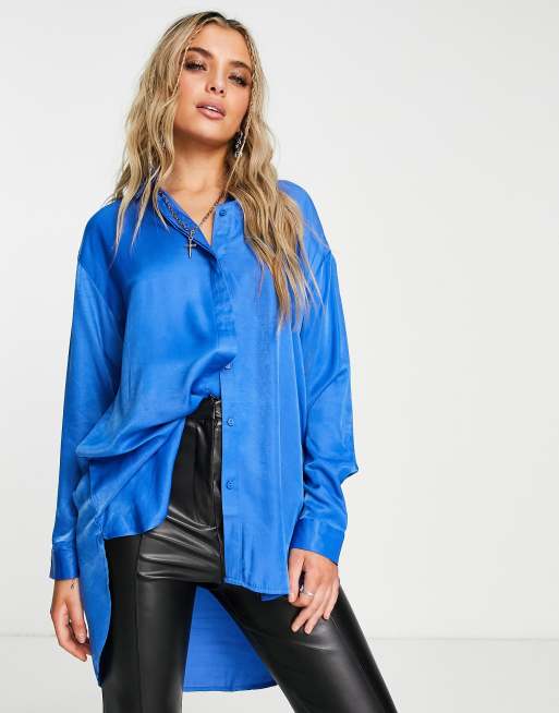 Vila long sleeve shirt in blue | ASOS