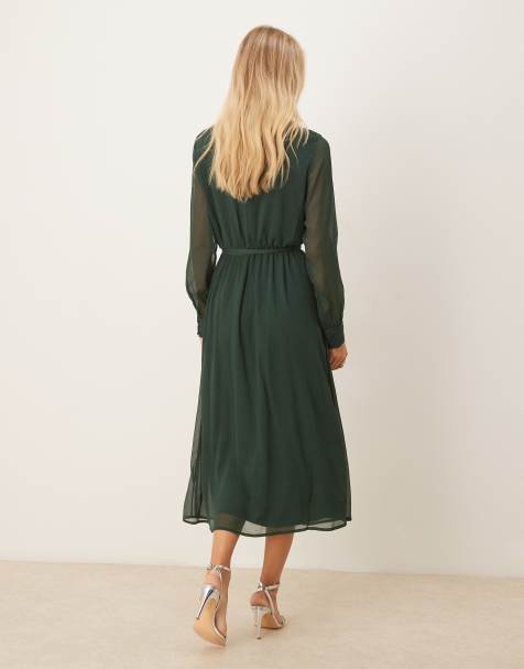 asos midi dress sleeves NWT ASOS EDITION Volume Sleeve Midi Dress Textured Spot White Plunge Neck