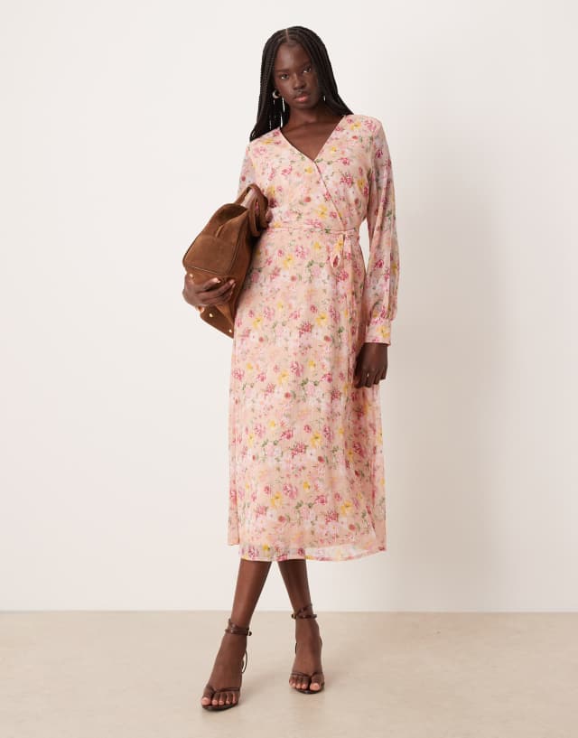 let me be long-sleeve v-neck floral a-line midi dress Vila - - Women - Polyester - 38 EU neckline provide delicate details age_group: Adult Katie May Athens Gown Size:L