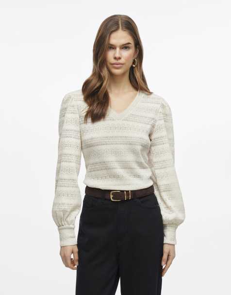 Vila Long sleeved top in beige - view 1