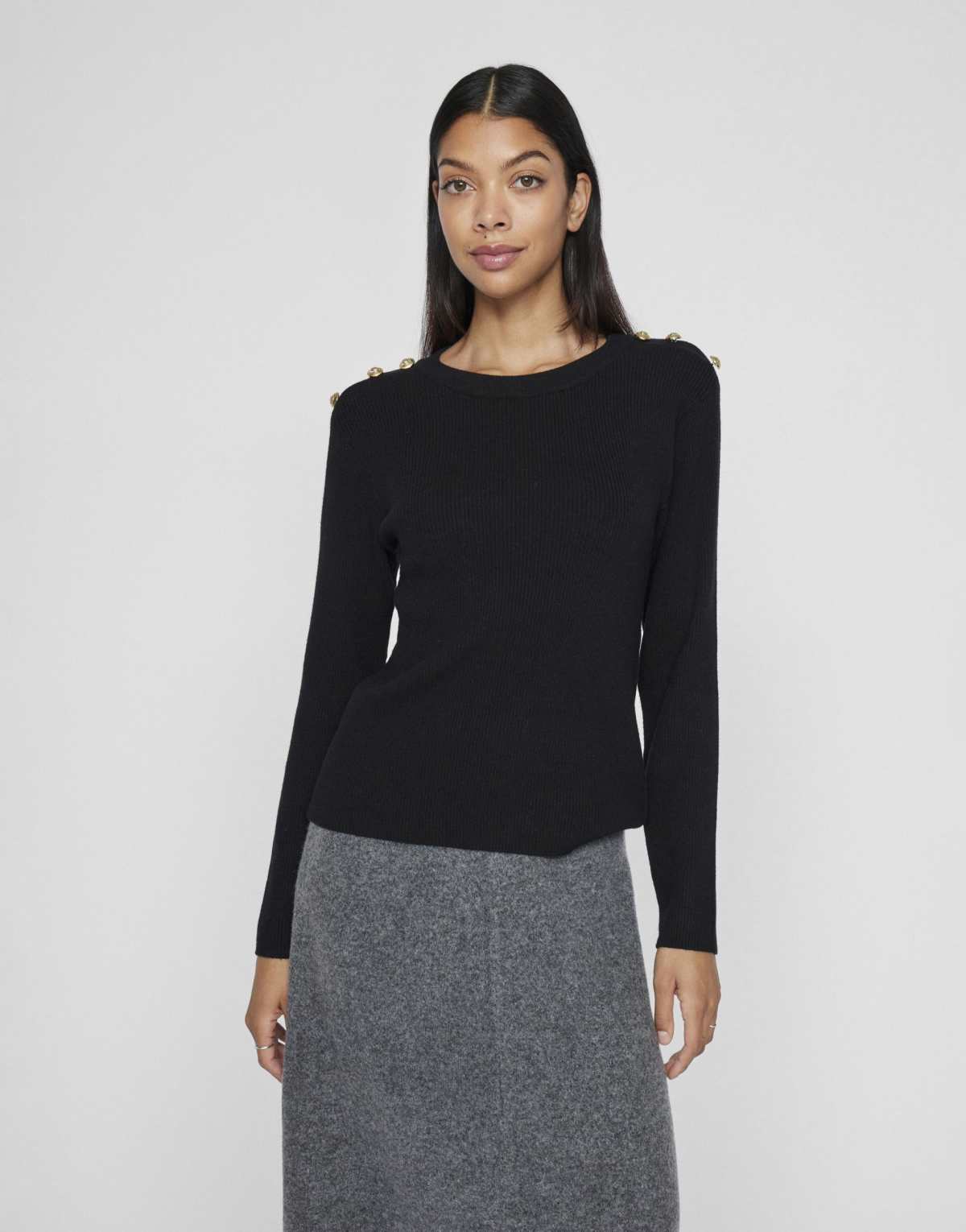 Vila Long sleeved top in black 1